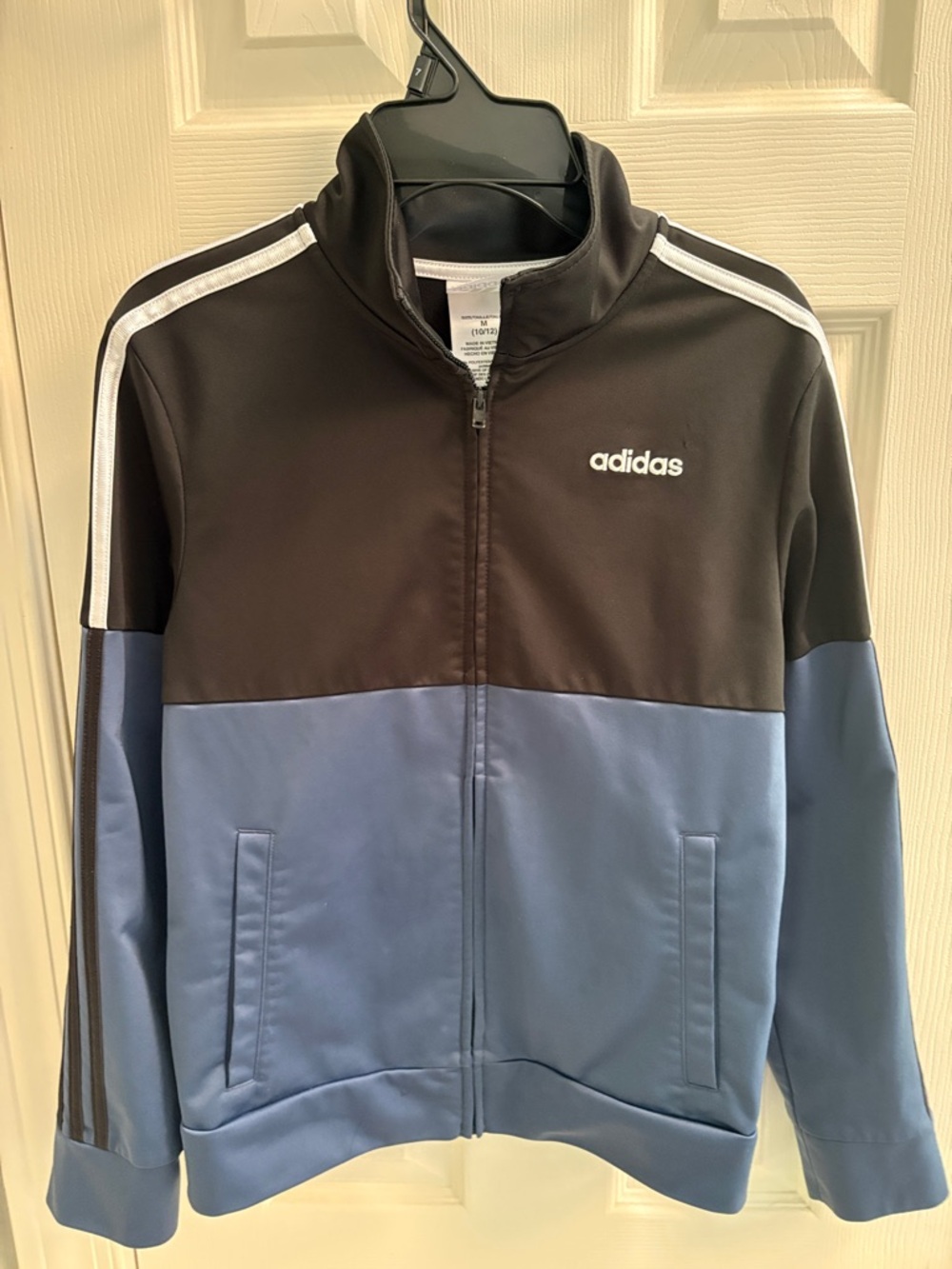 adidas boys Black and Blue Lightweight Track Jacket